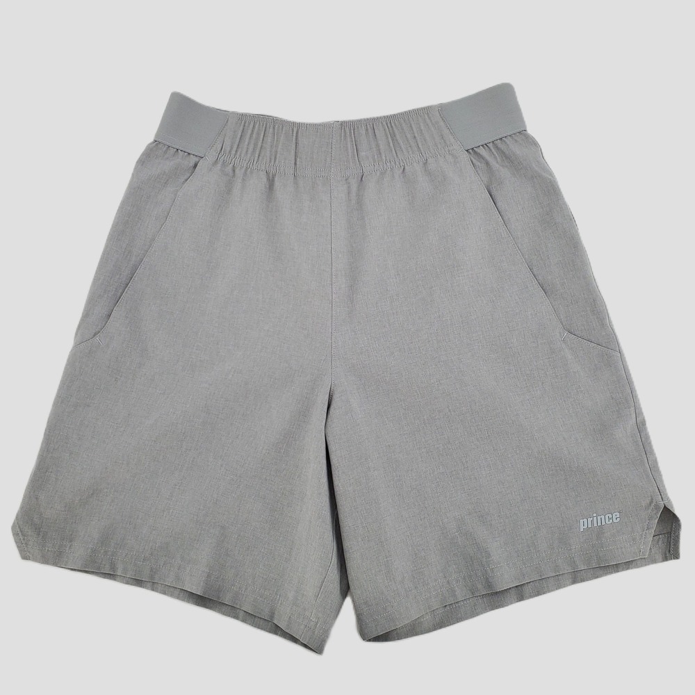Prince Woven Athletic Shorts‎ Stretch Moisture Wicking Light Heather Grey Small